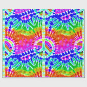 Peace Sign auf farbenfrohe Gefärbte Krawatte Hippi Geschenkpapier (Flach)