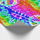 Peace Sign auf farbenfrohe Gefärbte Krawatte Hippi Geschenkpapier (Ecke)