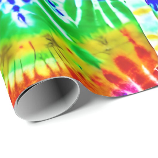 Peace Sign auf farbenfrohe Gefärbte Krawatte Hippi Geschenkpapier (Rolleneckpunkt)