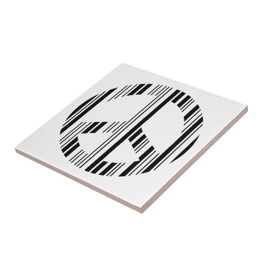 PEACE SIGN BAR CODE Hippie Barcode Muster Design Fliese (Seite)