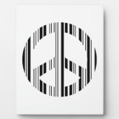 PEACE SIGN BAR CODE Hippie Barcode Muster Design Fotoplatte (Vorderseite)