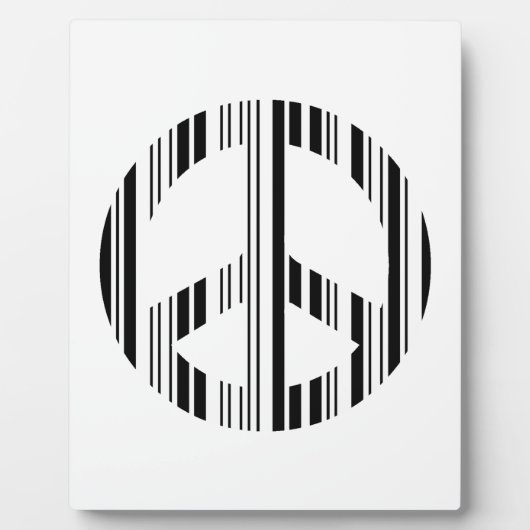 PEACE SIGN BAR CODE Hippie Barcode Muster Design Fotoplatte (Vorderseite)