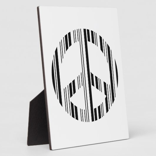 PEACE SIGN BAR CODE Hippie Barcode Muster Design Fotoplatte (Seite)