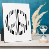 PEACE SIGN BAR CODE Hippie Barcode Muster Design Fotoplatte (Seite)