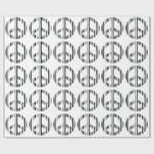 PEACE SIGN BAR CODE Hippie Barcode Muster Design Geschenkpapier (Flach)