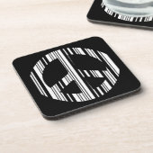 PEACE SIGN BAR CODE Hippie Barcode Muster Design Untersetzer (Linke Seite)