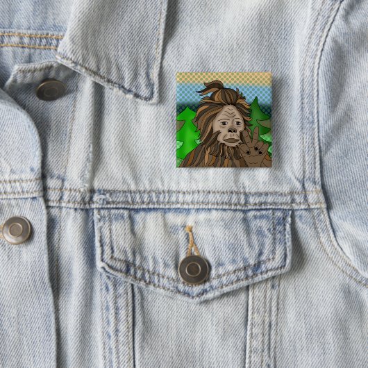 Peace Sign Bigfoot Sasquatch Button (Beispiel)