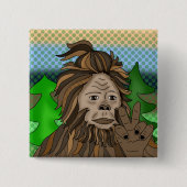 Peace Sign Bigfoot Sasquatch Button (Vorderseite)