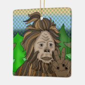 Peace Sign Bigfoot Sasquatch Keramikornament (Links)