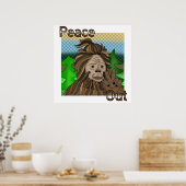 Peace Sign Bigfoot Sasquatch Peace Out Poster (Küche)