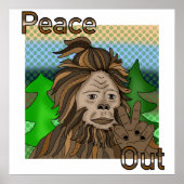 Peace Sign Bigfoot Sasquatch Peace Out Poster (Vorne)