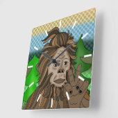 Peace Sign Bigfoot Sasquatch Quadratische Wanduhr (Winkel)