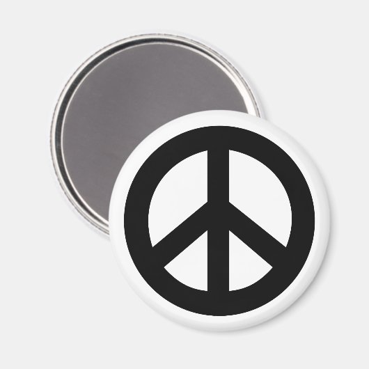 Peace Sign Black Magnet (Vorderseite/Rückseite)