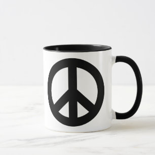 Peace Sign Black Tasse