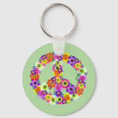 Peace Sign Bloral Schlüsselanhänger (Vorderseite)