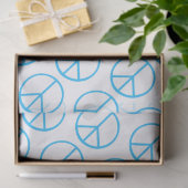 Peace Sign Blue Groovy Retro Fun Seidenpapier (Geschenk)