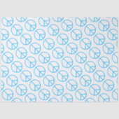 Peace Sign Blue Groovy Retro Fun Seidenpapier (Vorderseite)