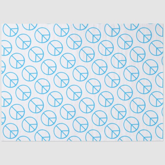 Peace Sign Blue Groovy Retro Fun Seidenpapier (Vorderseite)