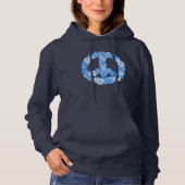 Peace Sign Blue Hoodie (Vorderseite)