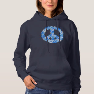 Peace Sign Blue Hoodie