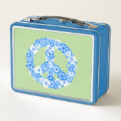 Peace Sign Blue Metall Lunch Box (Rückseite)