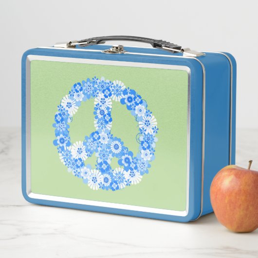 Peace Sign Blue Metall Lunch Box (Beispiel)
