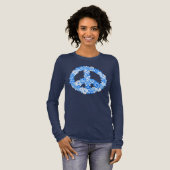 Peace Sign Blue Tri-Blend Shirt (Volle Vorderseite)