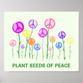 Peace Sign Blume drucken Poster (Vorne)