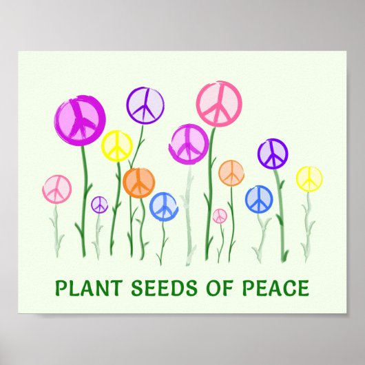 Peace Sign Blume drucken Poster (Vorne)