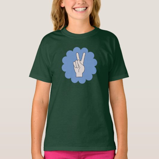 Peace Sign Blume Power Girls Shirt (Vorderseite)