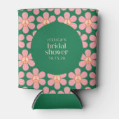 Peace Sign Blumen Green Pink Custom Brautparty Dosenkühler (Vorderseite)