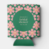 Peace Sign Blumen Green Pink Custom Brautparty Dosenkühler (Rückseite)