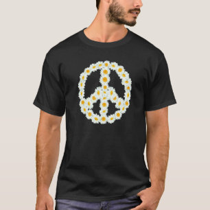 Peace Sign Bright farbenfrohe Blume 60er 70er Hipp T-Shirt