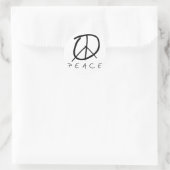 Peace Sign: Bud Hand Script Runder Aufkleber (Tasche)