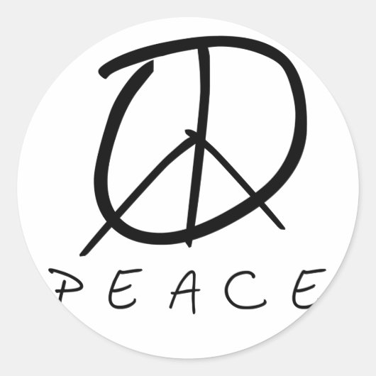 Peace Sign: Bud Hand Script Runder Aufkleber (Vorderseite)