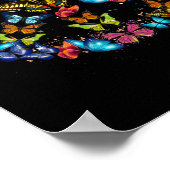 Peace Sign Butterflies 60s Retro World 70s Hippie Poster (Ecke)