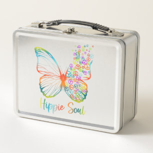 Peace Sign Butterfly Metall Brotdose