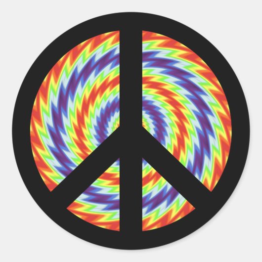 Peace Sign Classic Round Stickers (Vorderseite)