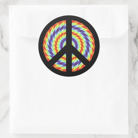 Peace Sign Classic Round Stickers (Tasche)
