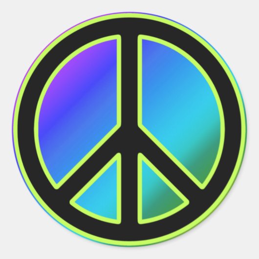 Peace Sign Classic Round Stickers (Vorderseite)