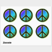 Peace Sign Classic Round Stickers (Blatt)