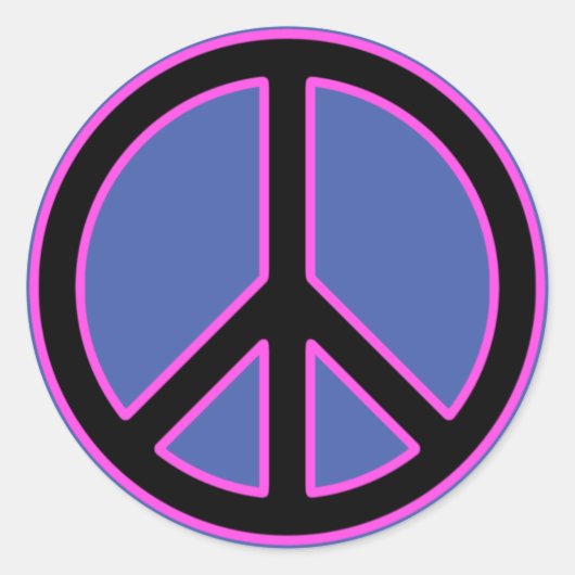 Peace Sign Classic Round Stickers (Vorderseite)