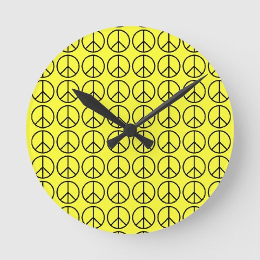Peace Sign Clock Runde Wanduhr (Vorderseite)