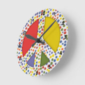 Peace Sign Clock Runde Wanduhr (Winkel)