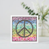 Peace Sign Collage Card (Stehend Vorderseite)