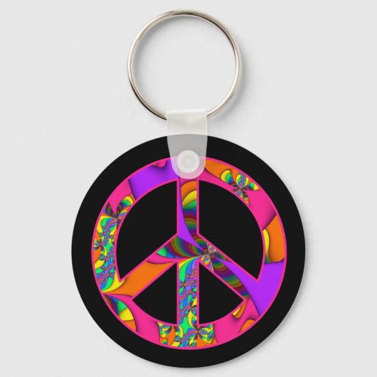 Peace Sign Color Me Bright Schlüsselanhänger (Vorderseite)