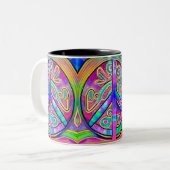 Peace Sign Cool Colors 11 oz Tasse (Vorderseite Links)