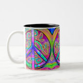 Peace Sign Cool Colors 11 oz Tasse (Links)