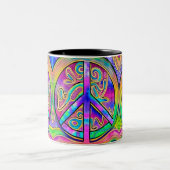 Peace Sign Cool Colors 11 oz Tasse (Mittel)