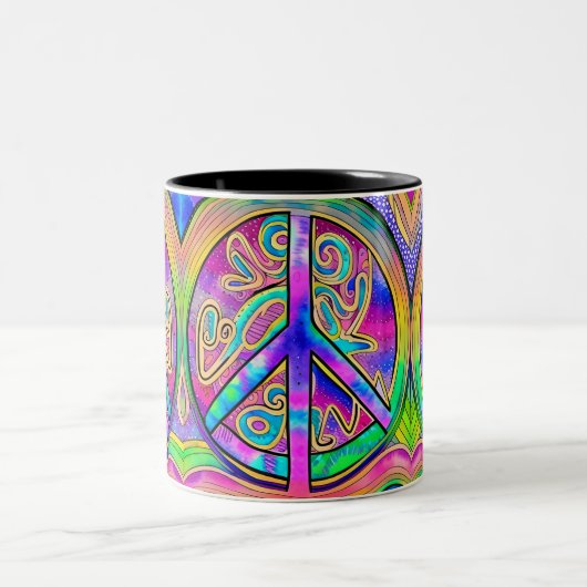 Peace Sign Cool Colors 11 oz Tasse (Mittel)